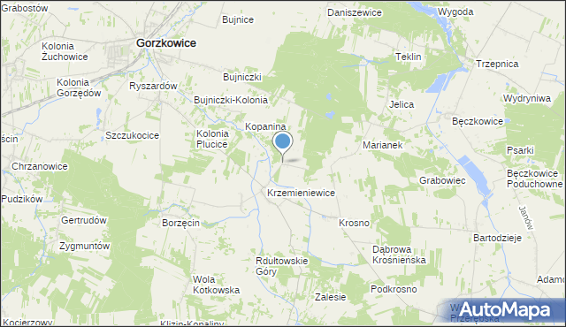 mapa Kolonia Krzemieniewice, Kolonia Krzemieniewice na mapie Targeo